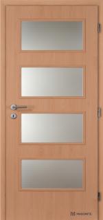 Dveře DTD DOMINANT 4x piskované sklo CPL buk (cena dveří za rozměr 60,70,80,90)