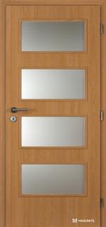 Dveře DTD DOMINANT 4x piskované sklo CPL dub (cena dveří za rozměr 60,70,80,90)
