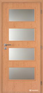 Dveře DTD DOMINANT 4x piskované sklo CPL olše (cena dveří za rozměr 60,70,80,90)