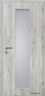 Dveře DTD LINEA piskované sklo CPL borovice švédská (cena dveří za rozměr 60,70,80,90)