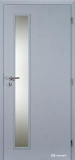 Dveře DTD VERTIKA piskované sklo CPL šedá (cena dveří za rozměr 60,70,80,90)