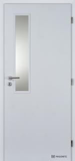 Dveře DTD VERTIKUS piskované sklo CPL bílá (cena dveří za rozměr 60,70,80,90)