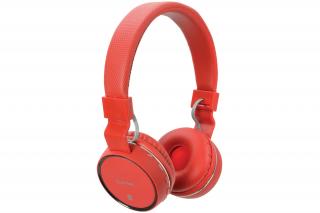 AV:link PBH-10 bezdrátová Bluetooth SD sluchátka, červená (Stylová bezdrátová sluchátka, červená)