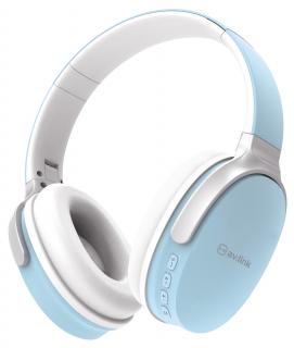 AV:link WBH-40 BLK, multimediální bezdrátová sluchátka, modrá (Bluetooth sluchátka s funkcí playeru, rádia a hand)