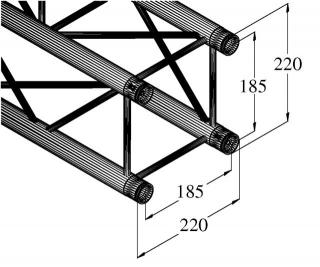 Deco lock DQ4-1500, rovný díl 1,5m (4-point truss system)