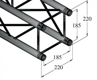 Deco lock DQ4-500, rovný díl 0,5m (4-point truss system)