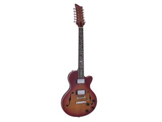Dimavery LP-612, semiakustická 12-ti strunná kytara, sunburst (Semiakustická 12-ti strunná kytara typu Les Paul)