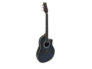 Dimavery RB-300, elektroakustická kytara typu Ovation, blueburst žíhaná (Elektroakustická kytara typu Ovation s výkrojem)