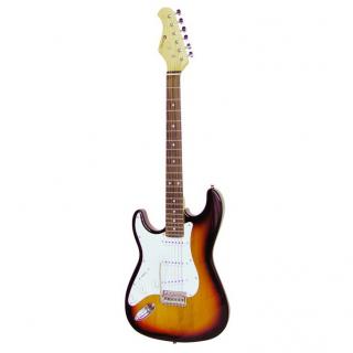 Dimavery ST-203, elektrická kytara levoruká, sunburst (Elektrická kytara levoruká typu Strat)