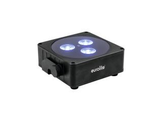 Eurolite AKKU Flat Light 3, černý (Dobíjecí reflektor, 3x8W RGBW, DMX, IR)