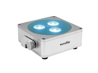 Eurolite AKKU Flat Light 3, stříbrný (Dobíjecí reflektor, 3x8W RGBW, DMX, IR)