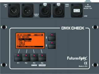 Futurelight DMX kontrolní case (DMX 512 zkoušečka, rekordér, zesilovač)