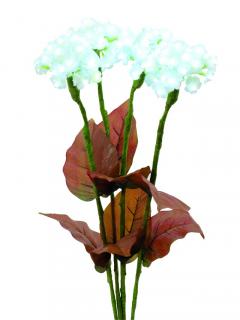 Hortenzie s květy, bílé, 100 LED diod, 80 cm (Květinová dekorace)