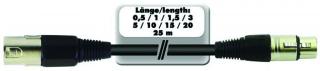 Kabel MC-200 XLR samec - XLR samice, černý, 20m (Zástčka/zásuvka, symetrický, 20m, černý)