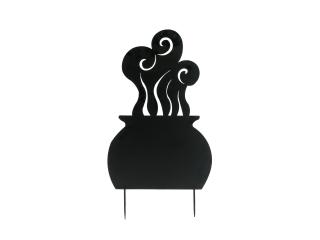 Kovová silueta čarodejnického kotle, černá, 100 cm (Kovová silueta čarodejnického kotle, černá, 100 cm)