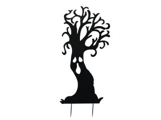 Kovová silueta strom duchů, černá, 168 cm (Kovová silueta strom duchů, černá, 168 cm)