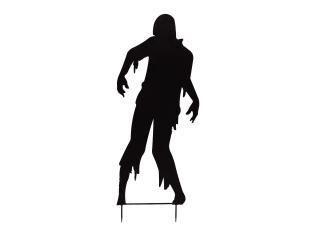 Kovová silueta zombie muže, černá, 135 cm (Kovová silueta zombie muže, černá, 135 cm)