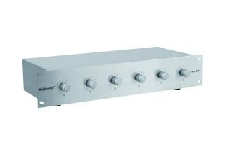 Omnitronic 6-ti zónový PA ovladač hlasitosti 10W mono, stříbrný (6-ti zónový PA ovladač hlasitosti s nouzovou prior)