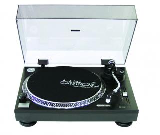Omnitronic BD-1320, gramofon s řemínkovým pohonem, černý (DJ gramofon s řemínkovým pohonem)