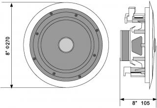 Omnitronic CST-8, bílý (8" podhledový 2-pásmový reproduktor)