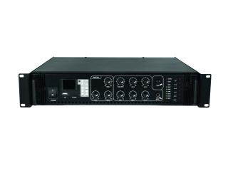 Omnitronic MPZ-120.6P, 100V 6-zónový mixážní zesilovač, 120W, MP3 (100V 6-zónový mixážní zesilovač s MP3 přehrávačem)