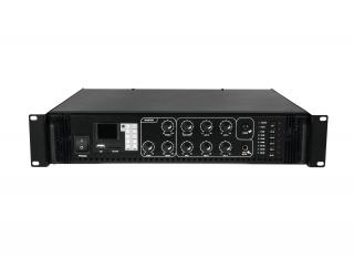 Omnitronic MPZ-500.6P, 100V 6-zónový mixážní zesilovač, 500W, MP3 (100V 6-zónový mixážní zesilovač s MP3 přehrávačem)