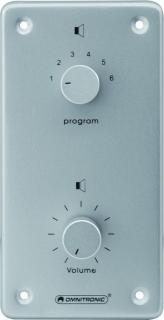 Omnitronic PA ovladač hlasitosti/volič programů 10W mono, stříbrný (Kombinovaný PA ovladač hlasitosti a volič programů)