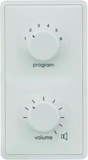 Omnitronic PA ovladač hlasitosti/volič programů 5W mono, bílý (Kombinovaný PA ovladač hlasitosti a volič programů)