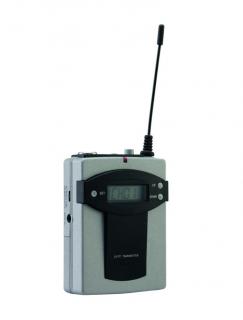 Omnitronic TM-105, bezdrátový vysílač pro W.A.M.S. - 05 (Kapesní vysílačka se sluchátky a mikrofonem)