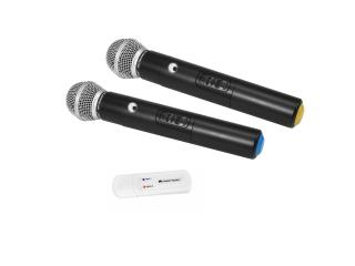 Omnitronic UWM-2HH USB, bezdrátový mikrofonní set, 2x ruční mikrofon (Bezdrátové mikrofony s USB přijímačem)