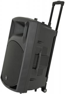 QTX QX15PA-PLUS, mobilní 15" zvukový systém MP3/BT/FM/2x UHF, 250W (Mobilní 15" zvukový systém MP3/BT/FM/2x UHF)