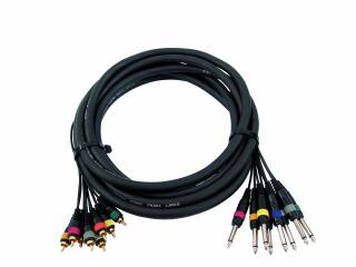 Snake kabel 8x Cinch - 8x Jack 6,3 mono, 15 m (8x RCA (M) - 8x Jack 6,3 mm mono)