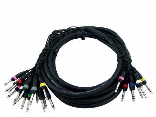 Snake kabel 8x Jack 6,3 stereo - 16x Jack 6,3 mono, 15 m (Kvalitní párový kabel)