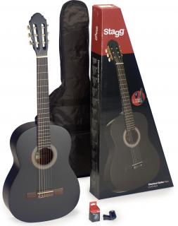 Stagg C440 M BLK PACK, kytarová sada (Klasická 4/4 kytara s ladičkou a pouzdrem)
