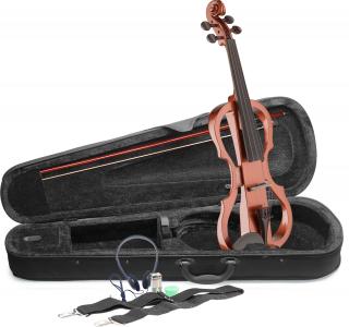 Stagg EVN X-4/4 VBR, elektrické housle s pouzdrem a sluchátky, hnědé (4/4 elektrické housle)
