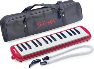 Stagg MELOSTA32 RD, klávesová harmonika, červená (Klávesová foukací harmonika)