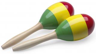 Stagg MRW-29R, dřevěné maracas, reggae (Maracas dřevěná, reggae styl, délka 29 cm)