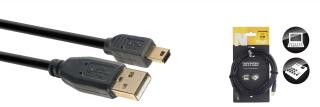 Stagg NCC5UAUNB, kabel USB 2.0 USB/MINI USB, 5m (Propojovací kabel USB A/B, 5m)