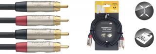 Stagg NTC6CR, kabel dvojitý RCA/RCA, 6m (6M TWINKABEL CINCHm-CINCHm DLX)