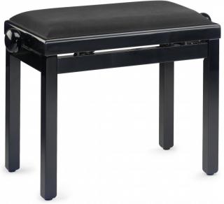 Stagg PB39 BKP SVBK, stolička ke klavíru (Černá lesklá / černý jemný samet)