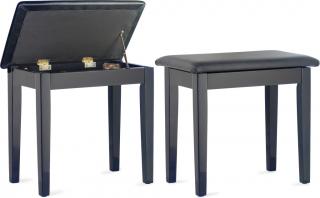 Stagg PBF23 BKP SBK, stolička ke klavíru (Černá lesklá / černý vinyl)