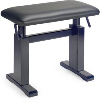 Stagg PBH 780 BKM LBK, hydraulická klavírní stolička (Matná černá / černá kůže)