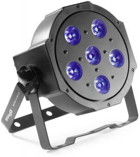 Stagg SLT-ECOPAR6-0, slim reflektor 6x 10W RGBWA LED (Reflektor PAR 6 x 10W (RGBWA)LED s protokolem Ligh)
