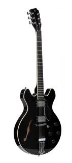 Stagg SVY 533 BK, semiakustická kytara, černá (Semiakustická jazzová kytara typu Silveray)
