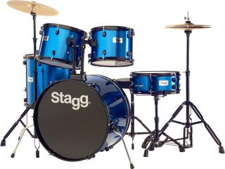 Stagg TIM122B BL kompletní bicí sada, modrá (Bicí sada včetně černého hardware s činely)