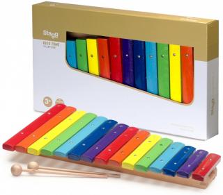 Stagg XYLO-J15 RB, xylofon, 15 barevných kamenů (Xylofon s 15-ti dřevěnými kameny)