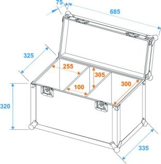 Transportní case pro 2x TMH-30/40/60 (PRO flightcase for 2 x EUROLITE LED TMH-30/TMH-40/)