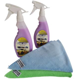 E-CS Sada 2x Nano vosk 500 ml+ 2x mikro utěrka- Nasucho umyje, naleští a ochrání.