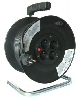 Solight prodlužovací přívod na bubnu 4 zásuvky černý 25m PB01