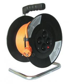 Solight prodlužovací přívod na bubnu 4 zásuvky oranžový 25m PB03